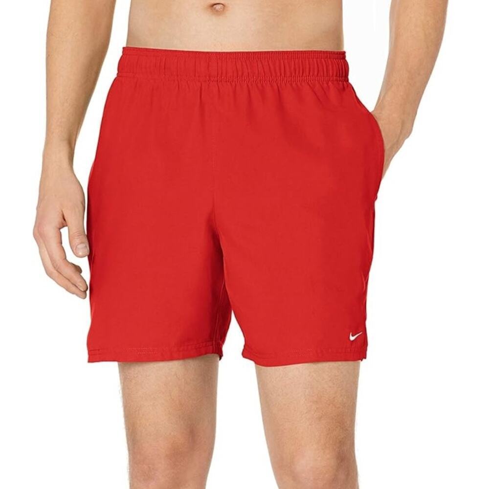 Nike Men's Swim Shorts 7" Volley Shorts Swim Trunks‎ Red Size M